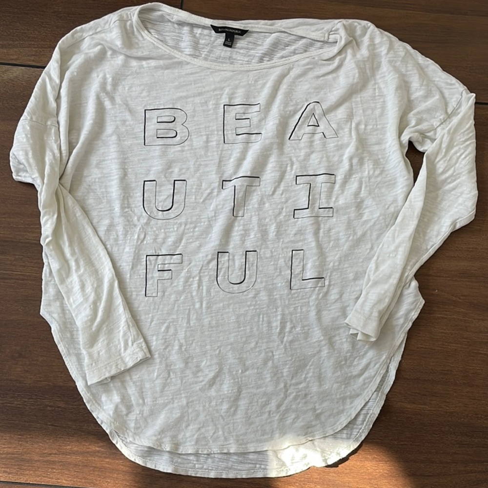 Women's White Long Sleeve Top